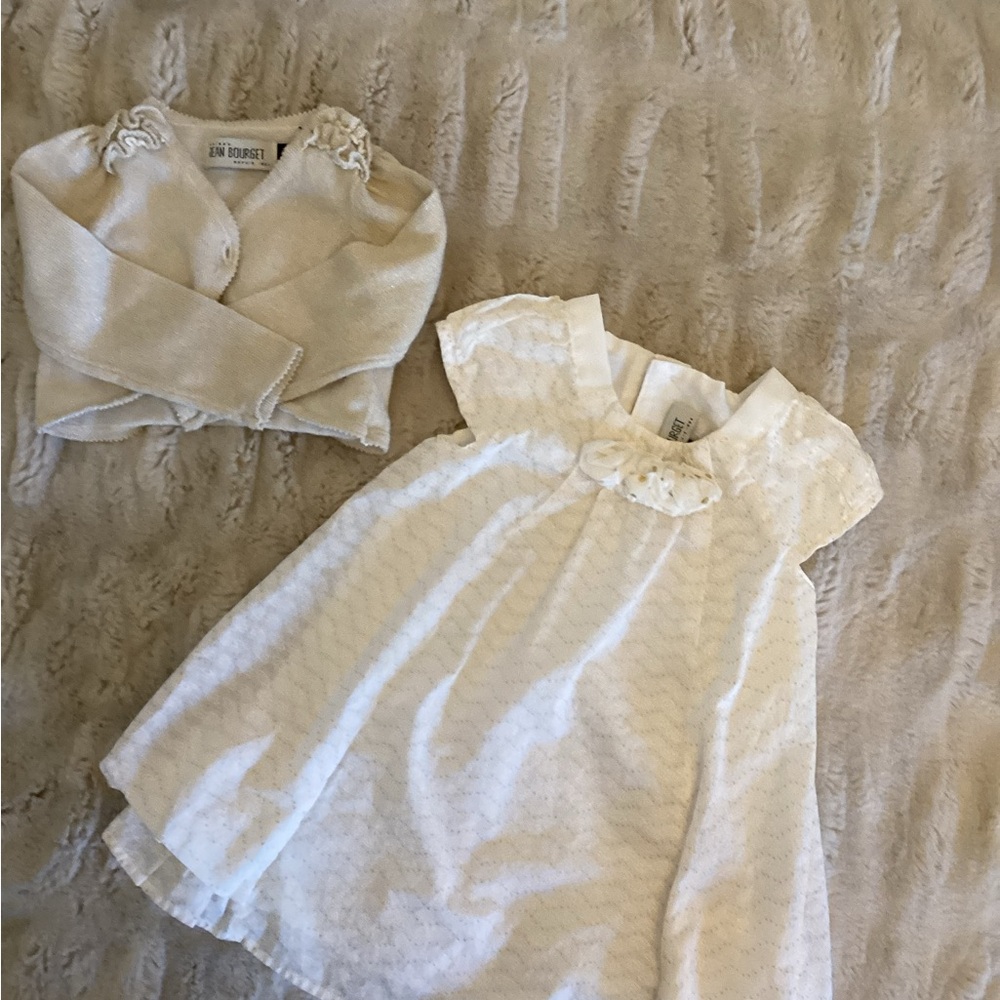 Elegant White Dress with Sweater